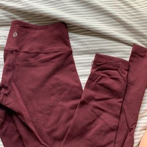 Lululemon WunderUnder Pant, maroon burgundy cassis